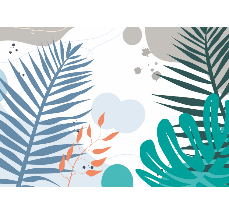 Fototapet natur stiliserte bladmotiver - Tenstickers