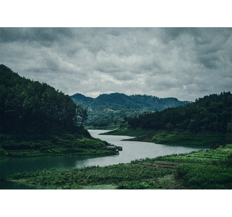 Fototapet landskap rolig vannvei landskap - Tenstickers