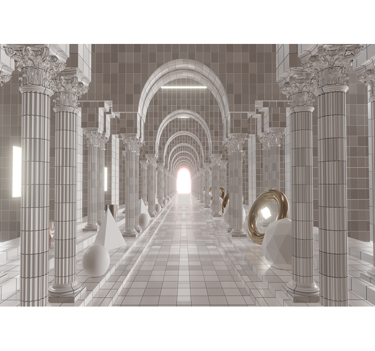 Fototapet abstrakt arkitektonisk gangdesign - Tenstickers