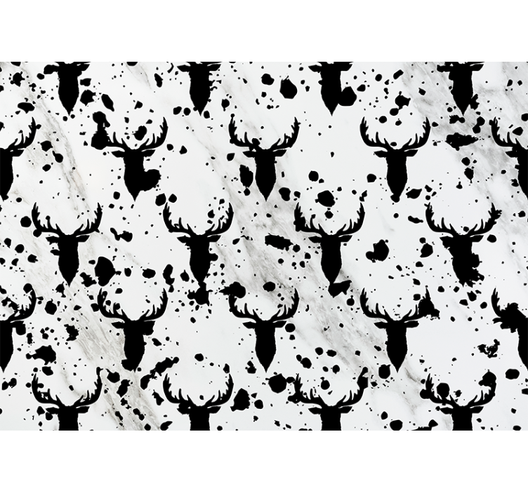 Fototapet dyr med hjortesilhuett mønster - Tenstickers