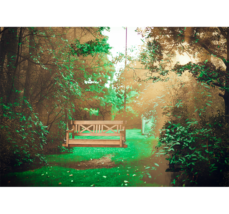 Tre huske cottagecore utsikt fototapet natur - Tenstickers