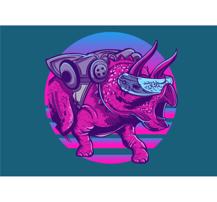 Fototapet dyr futuristisk triceratops - Tenstickers