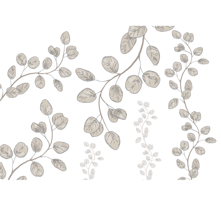 Delikate bladmønstre fototapet ekteskap - Tenstickers