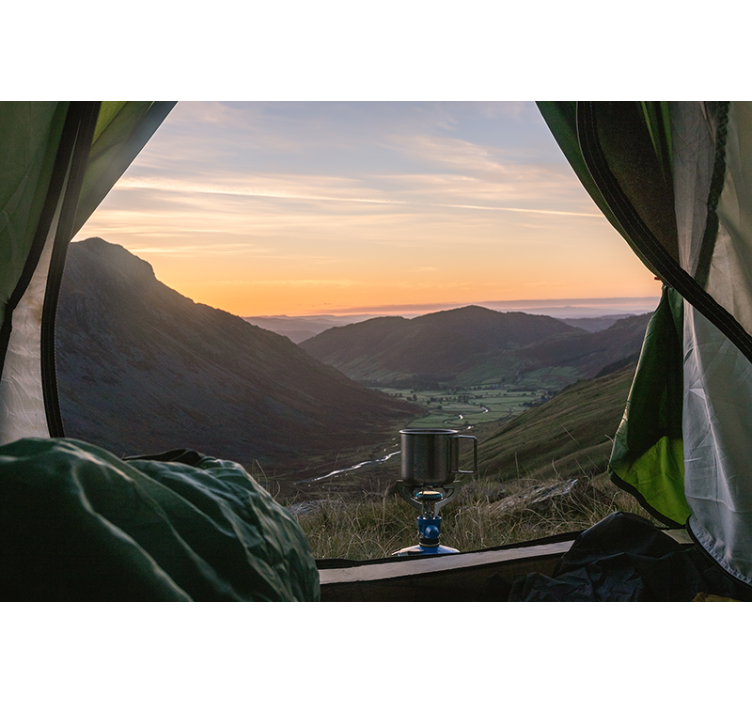 Fototapet landskap malerisk fjellutsikt - Tenstickers