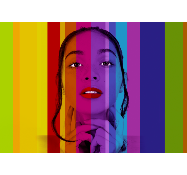 Fargerikt portrett fototapet kunst - Tenstickers