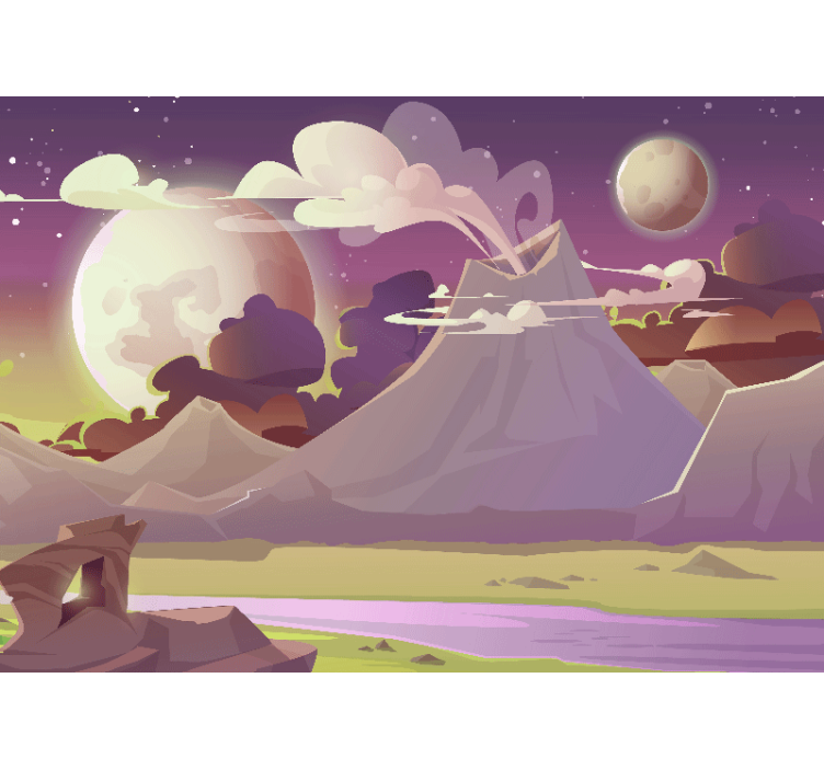 Fototapet fantasi fjellandskap - Tenstickers