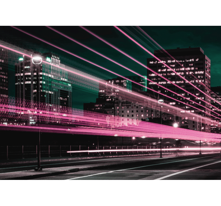 Fototapet byer urban skyline rush - Tenstickers