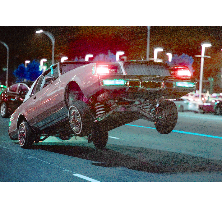 Fototapet kjøretøy klassisk bil stunt - Tenstickers