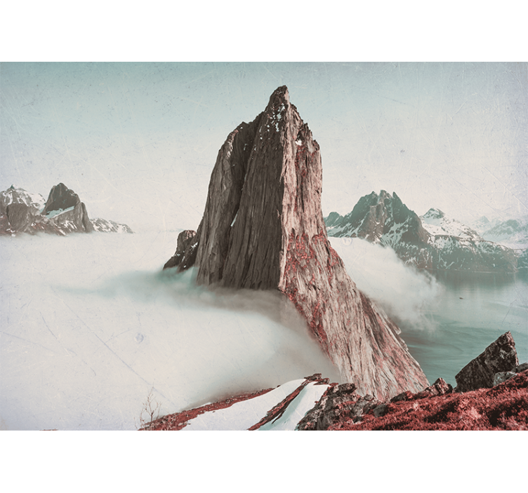 Fjell med tåke norge fototapet fjell - Tenstickers