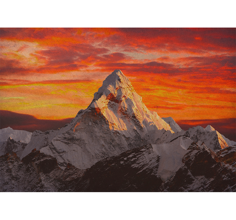 Solnedgang på himalaya-fjellene fototapet fjell - Tenstickers