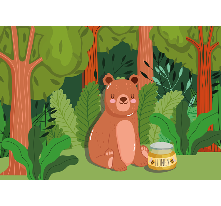 Fototapet spedbarn søtt bjørnekunstverk - Tenstickers