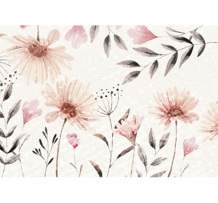 Fototapet blomster rosa design - Tenstickers