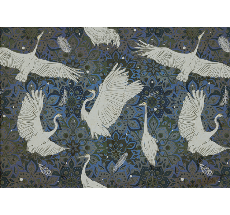 Fototapet dyr elegant hegre mønster - Tenstickers