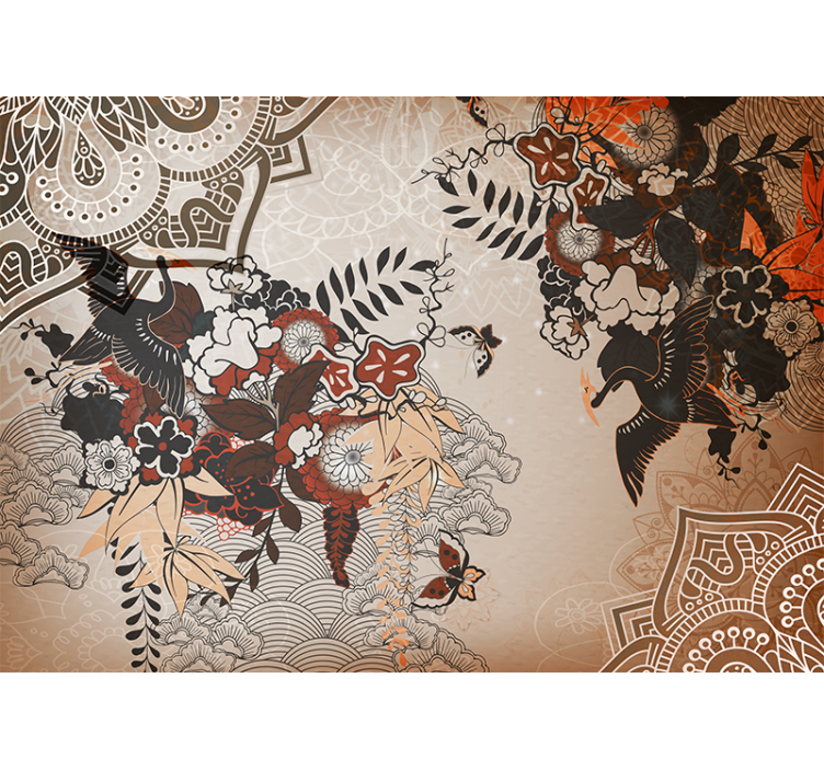 Fototapet mandalaer blomsterdesign - Tenstickers