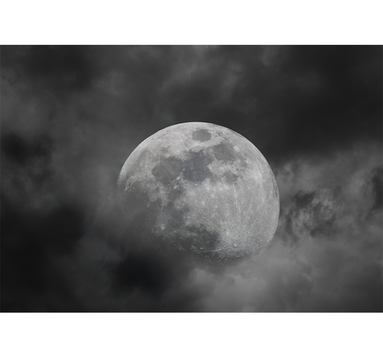 Fototapet verdensrommet luminøs månesilhuett - Tenstickers
