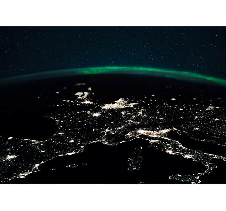 Fototapet verdensrommet med oversikt over jorden - Tenstickers