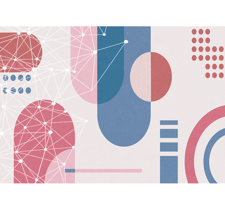 Fototapet abstrakt geometriske former nettverk - Tenstickers