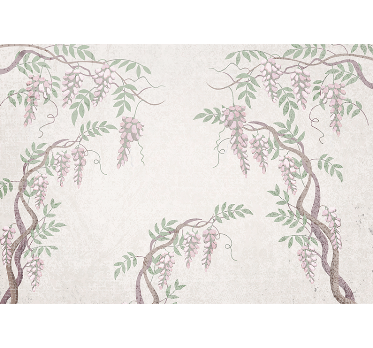 Blomstrende blåregn fototapet stue - Tenstickers