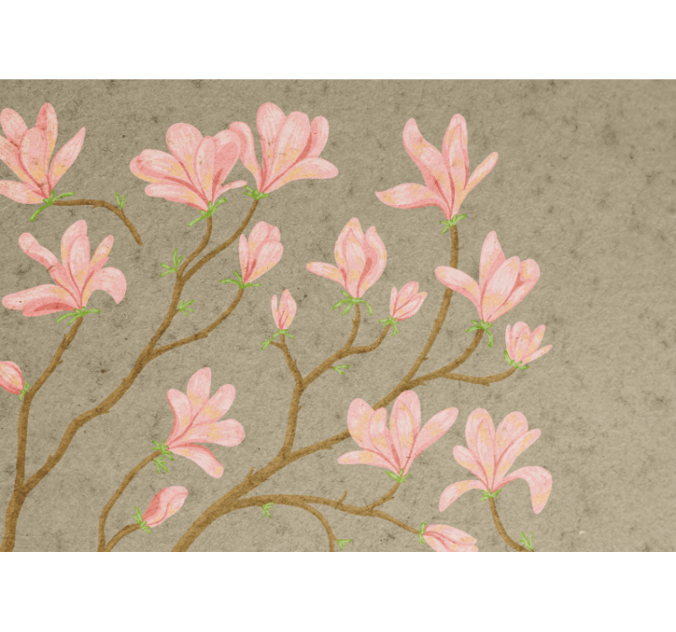 Fototapet blomster pink magnolia blomster - Tenstickers