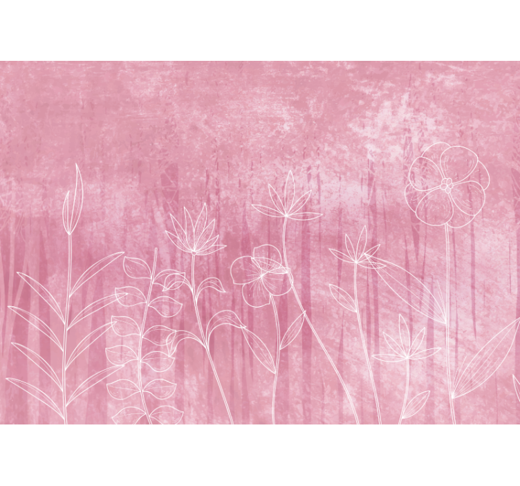 Fototapet blomster delikat blomsterkontur - Tenstickers