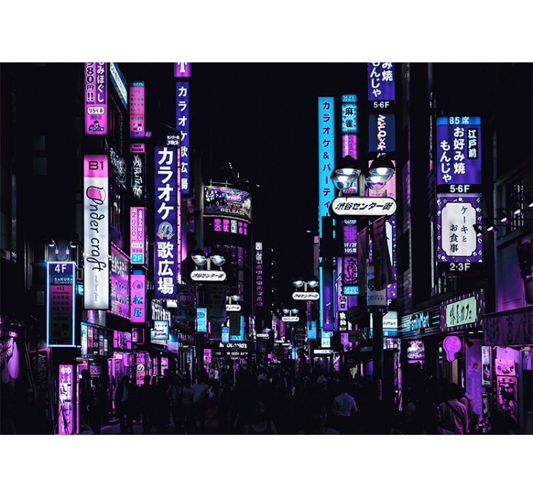 Fototapet byer neon tokyo-gater - Tenstickers
