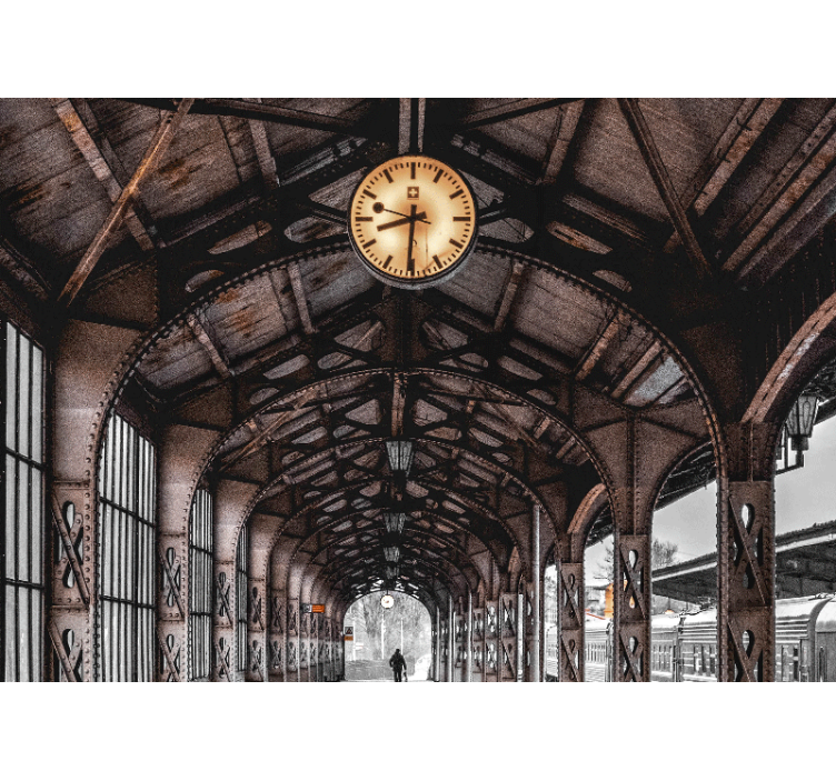 Fototapet byer klokketårn stasjonsportalen - Tenstickers