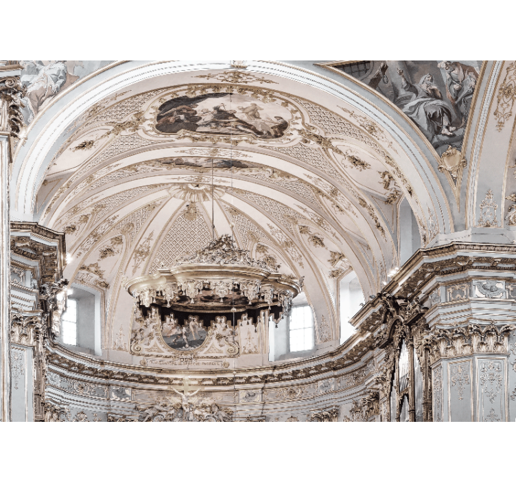 Fototapet klassisk kunst utsmykket takdesign - Tenstickers