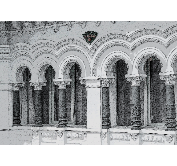 Fototapet klassisk kunst arkitektoniske buer detaljer - Tenstickers