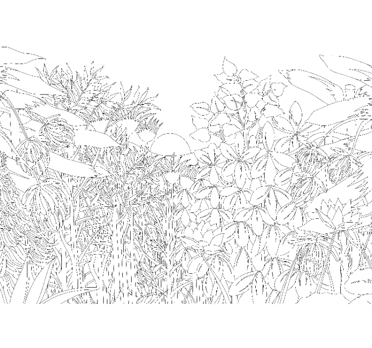 Fototapet blomster blomsterdesign i naturmønster - Tenstickers