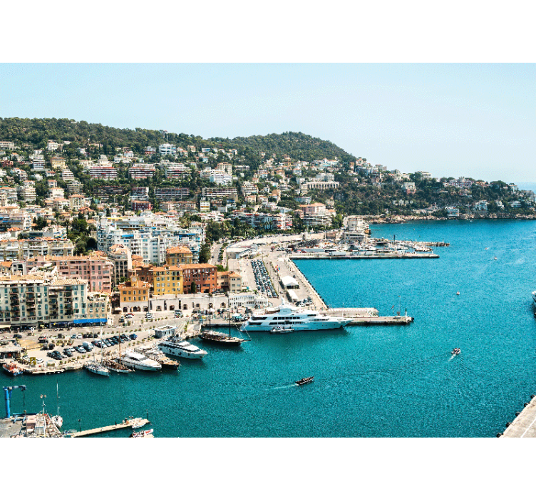 Fototapet byer kystbylandskap utsikt - Tenstickers