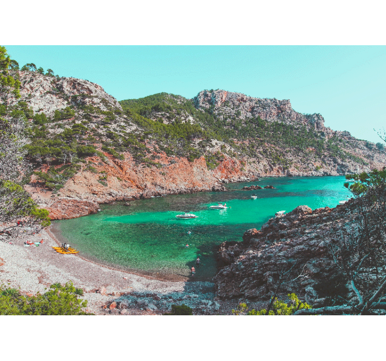 Fototapet landskap cove sjøutsikt - Tenstickers