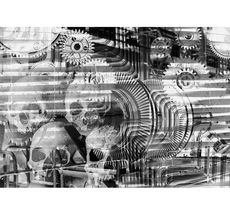 Fototapet abstrakt mekaniske hodeskallemønstre - Tenstickers