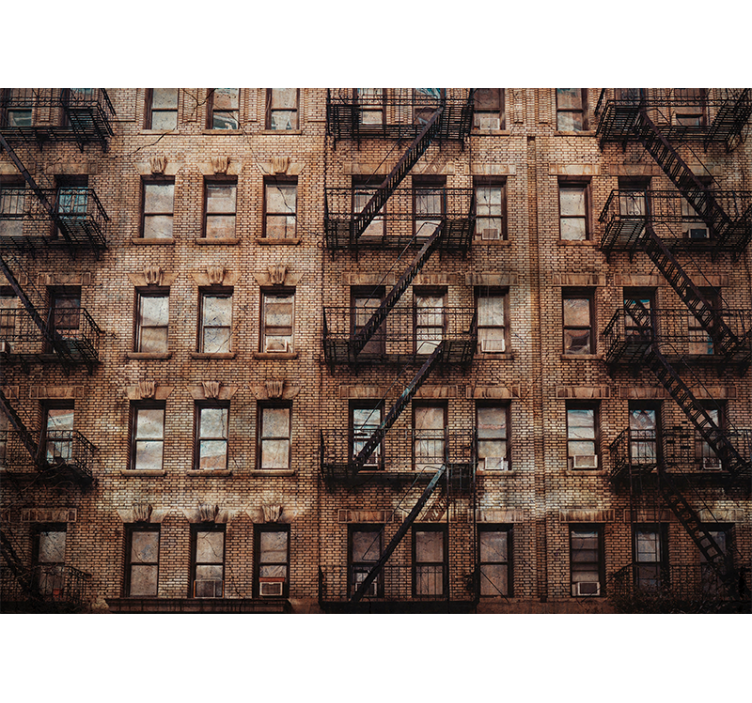 Urban mursteinsfasade fototapet byer - Tenstickers