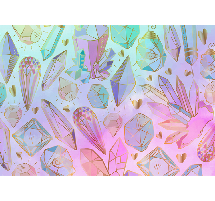 Fototapet kunst geometriske edelsteiner design - Tenstickers