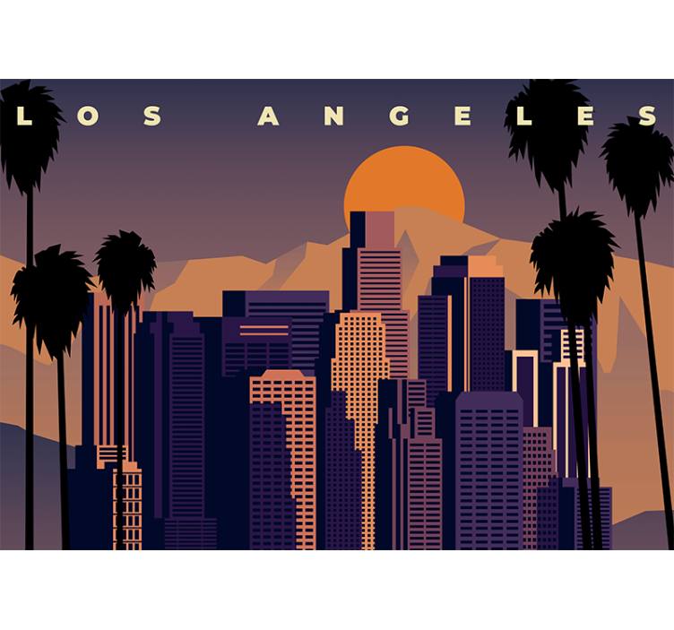 Fototapet byer los angeles skyline - Tenstickers