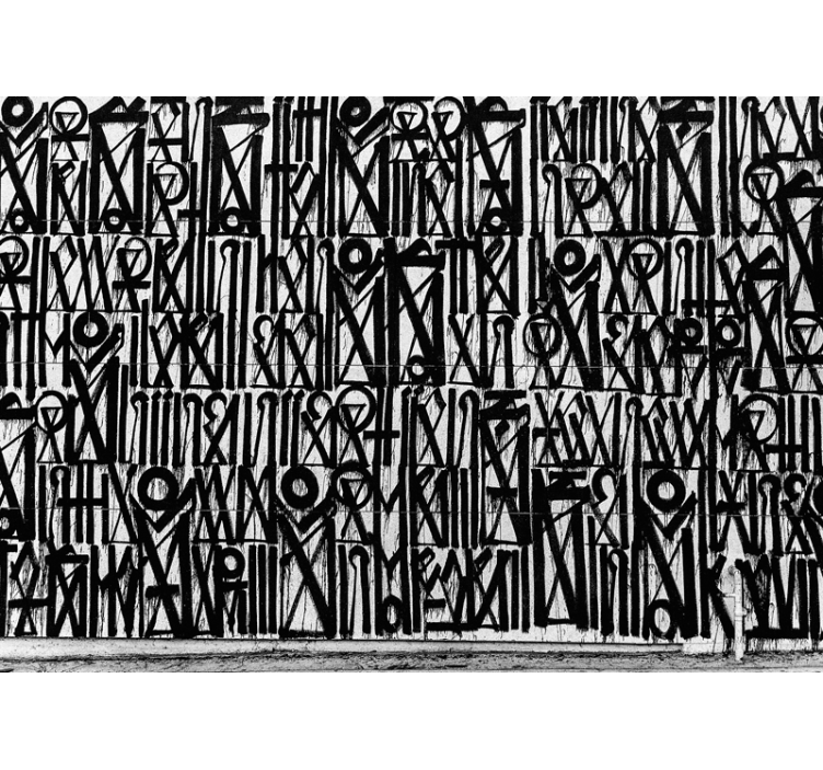 Fototapet urban kunst svarte abstrakte mønstre - Tenstickers