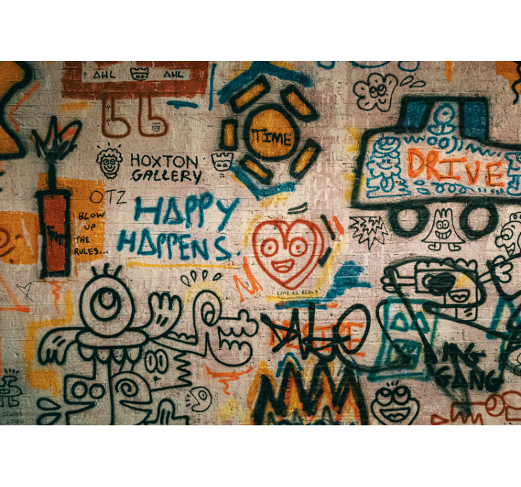 Fototapet urban kunst fargerik gatekunst - Tenstickers