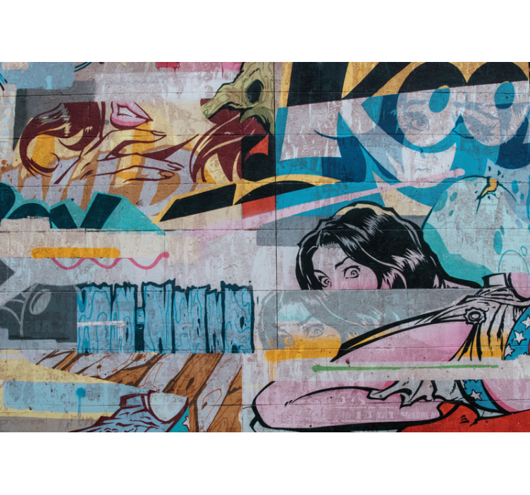 Fototapet urban kunst storbygraffiti - Tenstickers