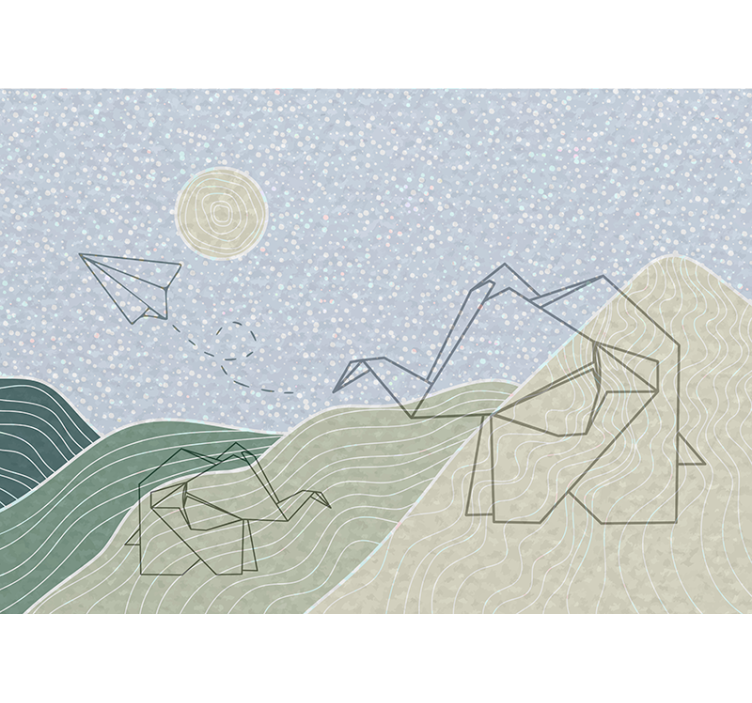 Japanske elefanter design fototapet spedbarn - Tenstickers