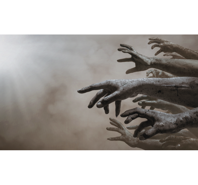 Zombiehender Halloween fototapet - Tenstickers