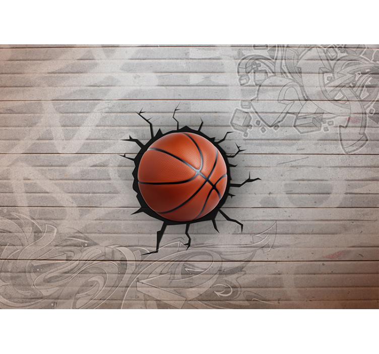 Basketball graffiti 3d fototapet - Tenstickers