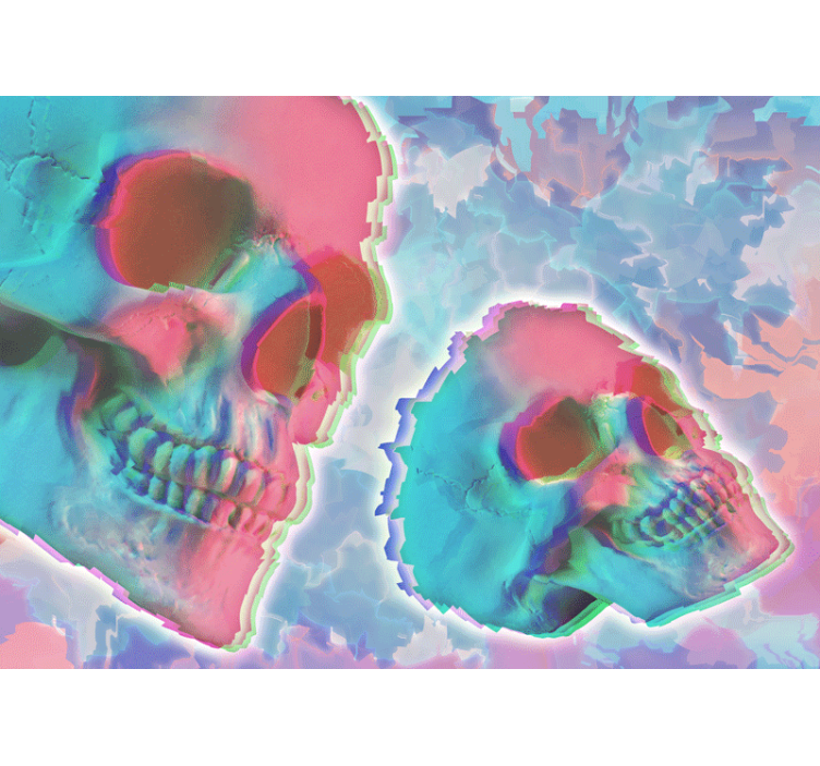 Psykedelisk dødshodet fototapet - Tenstickers