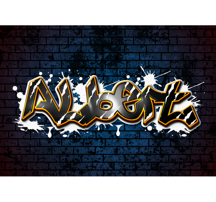 Murvegg med navn ungdom fototapet - Tenstickers