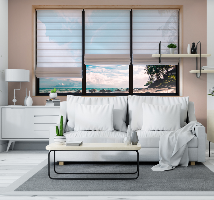 3d-effekt strandfototapet - Tenstickers