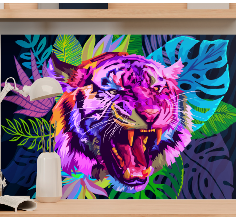 3d tiger i galakse fototapet - Tenstickers