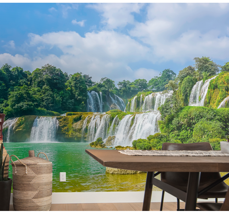 3d, tropisk, foss fototapet 3d - Tenstickers