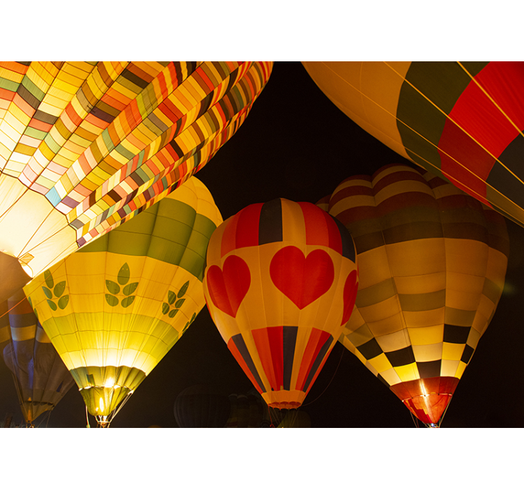 Hjerte ballonger flytur Fototapet himmel - Tenstickers