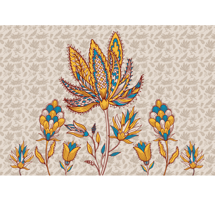 Fototapet blomster livlig blomsterkomposisjon - Tenstickers