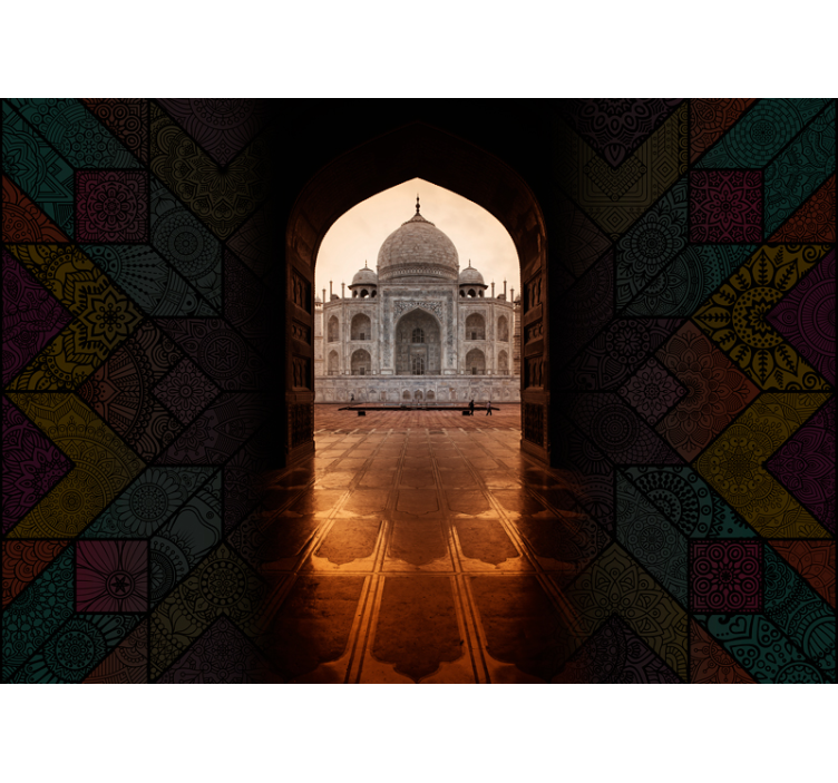Fototapet byer taj mahal utsikt - Tenstickers