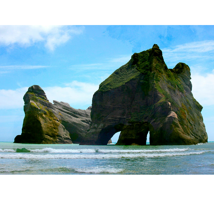 Wharariki strand sjø fototapet - Tenstickers